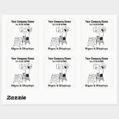 Zeichen und Anzeigen des Cartoon Quadratischer Aufkleber (Blatt)