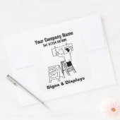 Zeichen und Anzeigen des Cartoon Quadratischer Aufkleber (Umschlag)