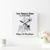 Zeichen und Anzeigen von Zeichenherstellern Quadratische Wanduhr (Zuhause)