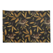 Zeichen und Eicheln auf schwarz Kissenbezug (Rückseite-Rechts)