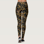 Zeichen und Eicheln auf schwarz Leggings (Rückseite)