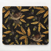 Zeichen und Eicheln auf schwarz Mousepad (Vorne)
