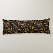 Zeichen und Eicheln auf schwarz Seitenschläferkissen (Rückseite)