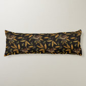 Zeichen und Eicheln auf schwarz Seitenschläferkissen (Vorderseite)