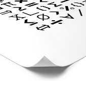 Zeichen und Symbole für schwarz-weiße Mathematik Poster (Ecke)