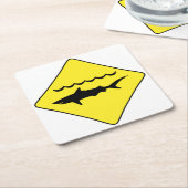 Zeichen-Untersetzer "der warnenden Haifische" des Rechteckiger Pappuntersetzer (angewinkelt)