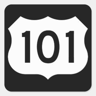 Zeichen US-Weg-101 Quadratischer Aufkleber