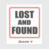 Zeichen verloren und gefunden aufkleber (Blatt)