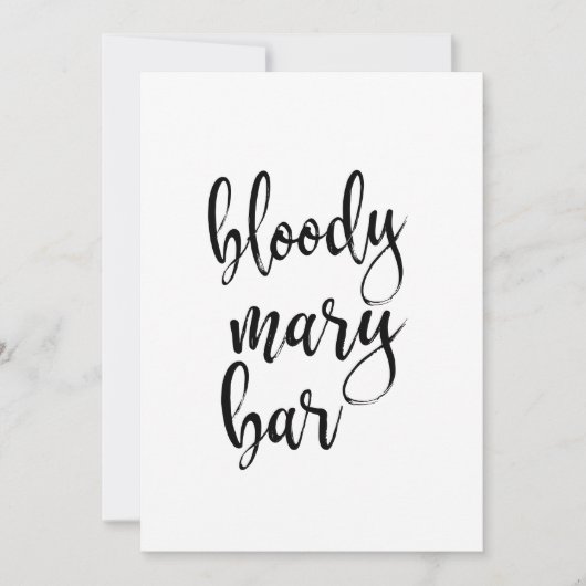 Zeichen von Bloody Mary Bar Affordable Calligraphy (Vorderseite)