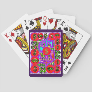 Zeichen von Roten Dollars Spielkarten