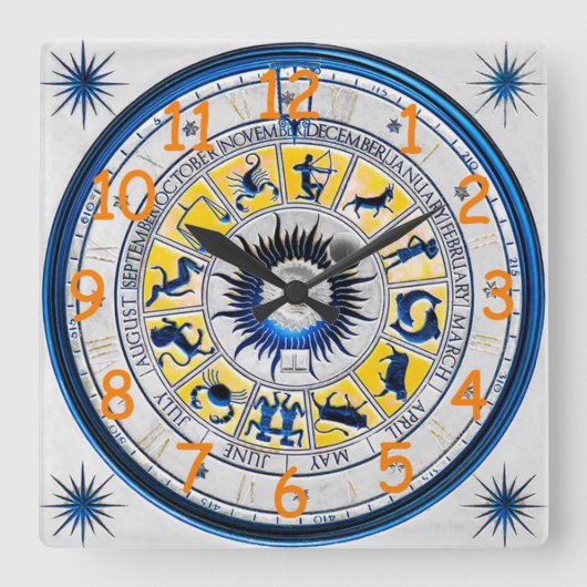 Zeichen-Wanduhr Quadratische Wanduhr (Vorderseite)