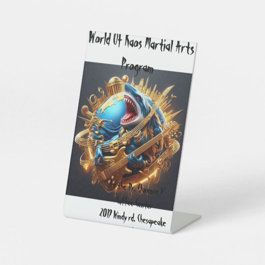 Zeichen "Welt des Kaos-Desks" Sockelschild (Vorderseite)