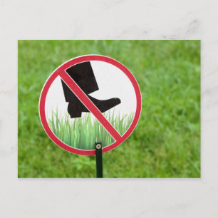 Zeichen zum Schutz des Grases Postkarte