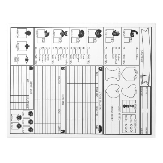Zeichenblätter Notizblock (Vorderseite)