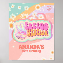 Zeichendekor der Tattoo-Station Poster