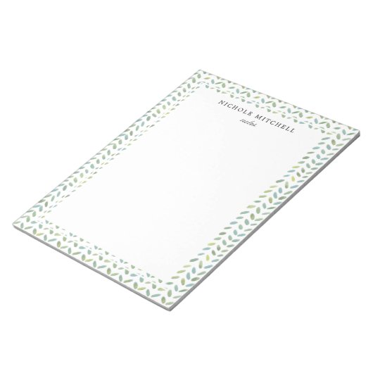 Zeichenfarben-Editor für blaues und grünes Blatt Notizblock (angewinkelt)