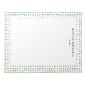 Zeichenfarben-Editor für blaues und grünes Blatt Notizblock (Vorderseite)