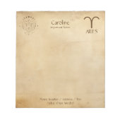 Zeichenfolgen für Zodiac - Anpassbare Notepad Notizblock (Vorderseite)