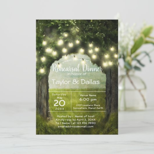 Zeichenfolgen | Moss | Rustikale Vintage Probe Einladung (Stehend Vorderseite)