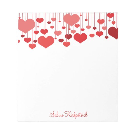 Zeichenfolgen-Valentine Notepad Notizblock (Vorderseite)