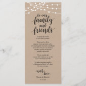 Zeichenfolgenleuchten, Schwarze Platzierung Danke Programm (Vorderseite)