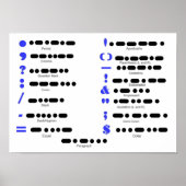 Zeichenkartenposter mit Morse-Code Poster (Vorne)
