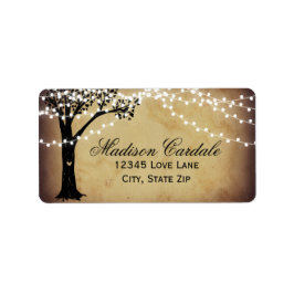 Zeichenkette der hellen Rustikalen Eichenbaumadres Adressaufkleber