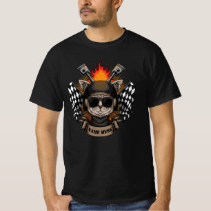 Zeichenkette in Motorradhelm mit Flammen hinzufüge T-Shirt