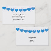 Zeichenkette mit blauen Herzen Visitenkarte (Vorne/Hinten)