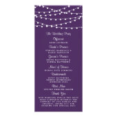 Zeichenketten auf Lila Hochzeitsprogramm Werbekarte (Hinten)
