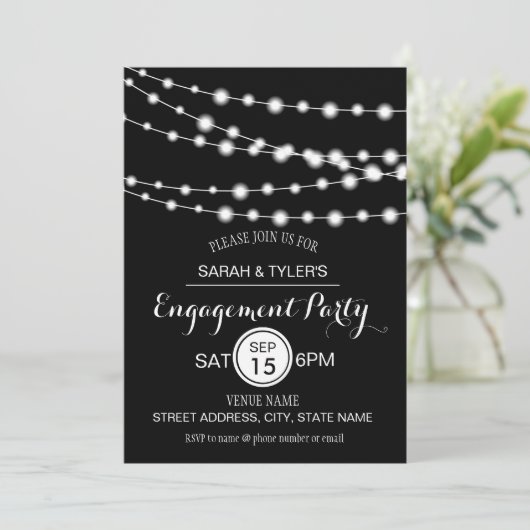 Zeichenketten Jede Farbverstärker-Partei lädt ein Einladung (Stehend Vorderseite)