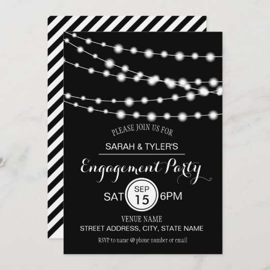 Zeichenketten Jede Farbverstärker-Partei lädt ein Einladung (Vorne/Hinten)