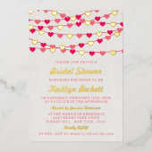 Zeichenketten-Liebe Herz Brautparty Real Folieneinladung (Vorderseite)
