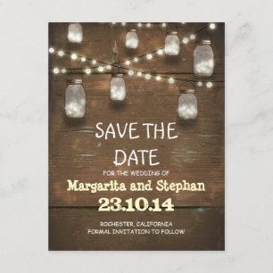 Zeichenketten & Mason-Gläser speichern Datumskarte Save The Date
