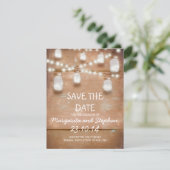 Zeichenketten & Mason-Gläser speichern Datumskarte Save The Date (Stehend Vorderseite)