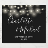 Zeichenketten-Signatur-Skript Schwarz-weiße Hochze Bierflaschenetikett (Einzelnes Label)