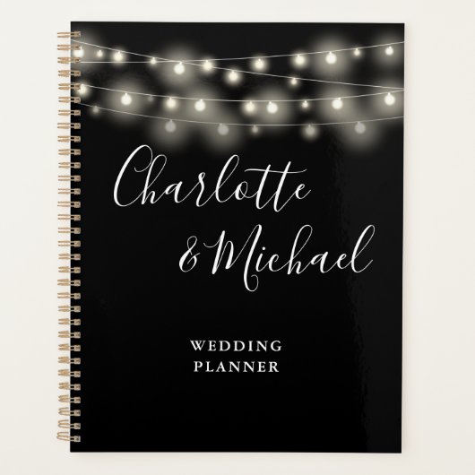 Zeichenketten-Signatur-Skript Schwarz-weiße Hochze Planer (Vorderseite)