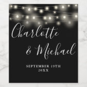 Zeichenketten-Signatur-Skript Schwarz-weiße Hochze Weinetikett (Einzelnes Label)