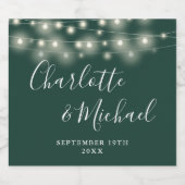 Zeichenketten-Signatur-Skript SmaragdWedding Bierflaschenetikett (Einzelnes Label)