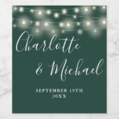 Zeichenketten-Signatur-Skript SmaragdWedding Weinetikett (Einzelnes Label)