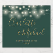 Zeichenketten Signature Script Green Gold Hochzeit Bierflaschenetikett (Einzelnes Label)