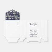 Zeichenketten Signature Script Navy White Wedding Geschenkschachtel (Ungefaltet)