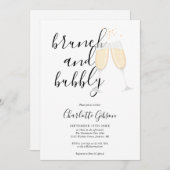 Zeichenketten und Bubbly-Brautparty-Signatur Einladung (Vorne/Hinten)