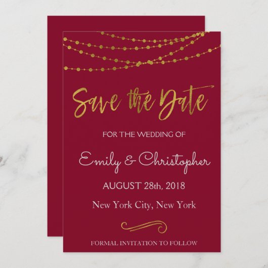 Zeichenketten und Skripte Save the Date (Vorne/Hinten)