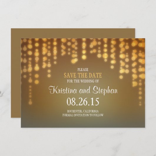 Zeichenkettenleuchten SPEICHERN Save The Date (Vorne/Hinten)