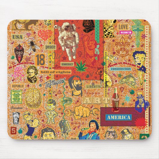 Zeichenkollage-1 Mousepad (Vorne)