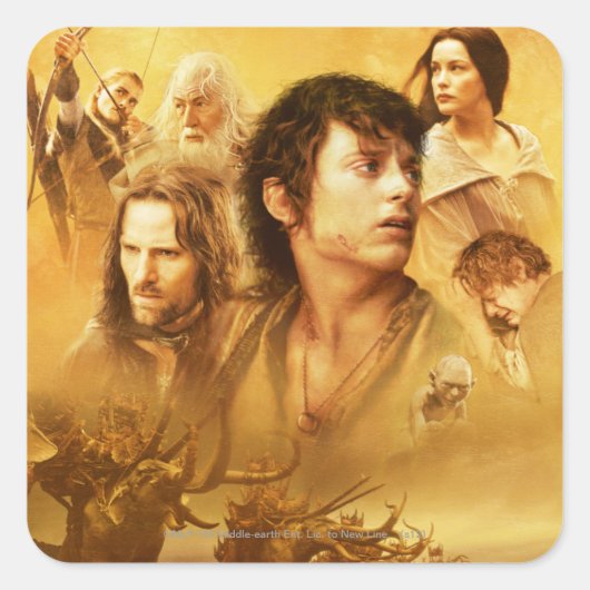 Zeichenkollage Quadratischer Aufkleber (Vorderseite)