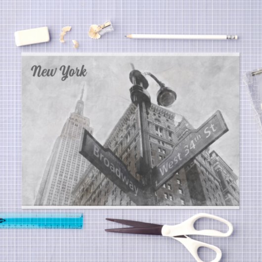 Zeichenpapier für die Breitengrabecke - NYC Seidenpapier (Handwerk)