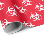 Zeichenpapier mit rot-weißer Biogefährdung Geschenkpapier (Rolleneckpunkt)