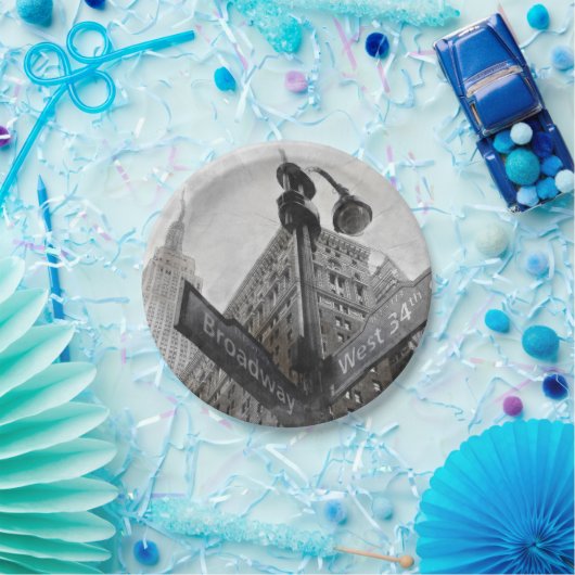 Zeichenpapier-Teller für die Breitengrabecke - NYC Pappteller (Party)